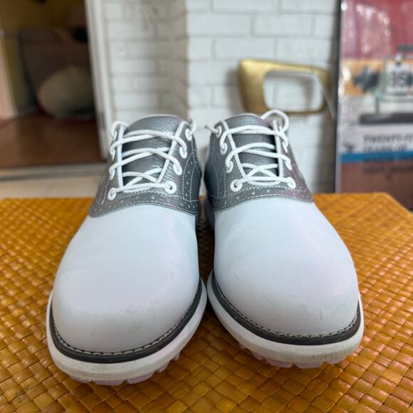 FJ FootJoy Traditions Spikeless Women’s Saddle Style Golf Shoe Size 7 Gray White - Picture 6 of 8